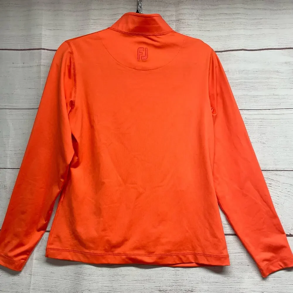 FootJoy FJ Golf Women's Jacket Windbreaker Size S Orange Nylon Activewear
